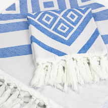 Turkish Towel Single Set Blue and White Luxury Towels - $1,672.54 MXN