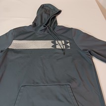 Under Armour Coldgear Hoodie Gray Pullover Sweatshirt Men's Small Loose Size XL image 11
