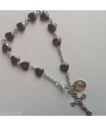  Our Lady of Guadalupe BRACELET - Heart Shaped Hematite bead - 8 mm - NEW - £3.72 GBP