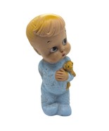 Vintage 1960s Kitchy Rubber Squeak Toy Boy With Teddy Bear &amp; Pajamas - $449.28 MXN