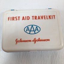 Vintage Johnson &amp; Johnson AAA First Aid Travel Kit with Contents bandages set - £20.61 GBP