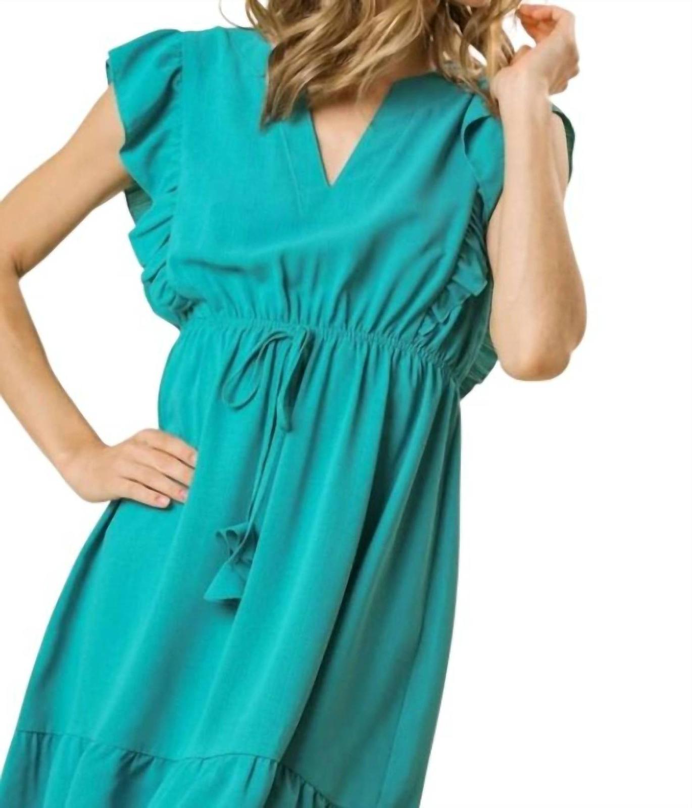 Umgee ruffle short sleeve dress Jade - $45.00