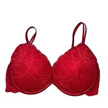 Victoria&#39;s Secret Red Valentine&#39;s Day Lace Push Up Bra 36D - £19.18 GBP