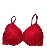 Victoria&#39;s Secret Red Valentine&#39;s Day Lace Push Up Bra 36D - £19.16 GBP