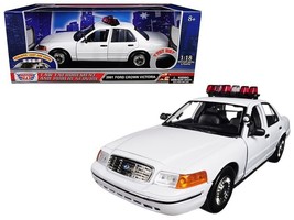 2001 Ford Crown Victoria Police Car Plain White with Flashing Light Bar and Fro - $88.06