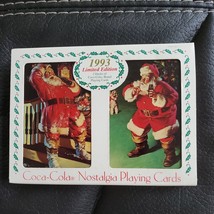 Vintage Christmas Coca Cola Santa Claus Collectible Tin Playing Cards 1993 - £10.39 GBP