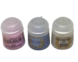 Citadel Colour Paint Dry Changeling Pink Wrack White Chronus Blue Lot 3 NEW - $22.72