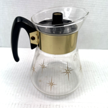Vintage Corning Atomic Starburst 6 Cup Coffee Pot Heat Proof Glass with Lid - £12.88 GBP