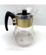 Vintage Corning Atomic Starburst 6 Cup Coffee Pot Heat Proof Glass with Lid - $16.48