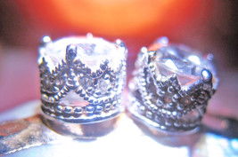  Haunted FREE W $49 33X BE TREATED LIKE ROYALTY MAGICK 925 CROWN earrings Witch  - Freebie