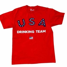 Port Long Beach USA Drinking Team short sleeve t-shirt red Unisex size medium - £13.55 GBP