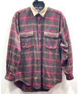 Vintage Polo Ralph Lauren Button Plaid Flannel Shirt Medium - Solid Brow... - $1,317.03 MXN