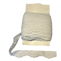 Vintage Lingerie Fan Shape Panty Stretch White Floral Lace Trim 1.25” Wi... - £36.75 GBP