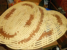 Woven Oval 18&quot; x 12&quot; Table Reed Weave Placemats Rattan Wicker SET OF 3 - £21.63 GBP