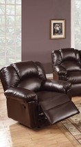 Recliner Chair 1pc Glider Couch Living Room Furniture Brown Bonded Leather - £444.35 GBP