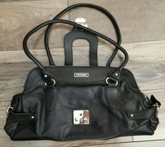 Vittorio Womens Purse Leather Handbag Black Ladies Medium Sized Satchel Bag - £24.53 GBP