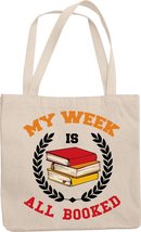 I&#39;m All Booked. Witty Bookish Reusable Tote Bag For Librarian, Curator, Clerk, C - £17.17 GBP