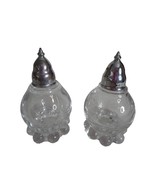 Vintage Imperial Glass Candlewick Salt &amp; Pepper Shakers Clear Silver Est... - $220.95 MXN