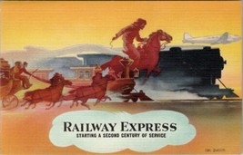 Railway Express Starting a Second Century of Service Carl Burger Postcar... - $18.95