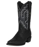 Mens Black Cowboy Boots Leather Snake Python Print Western Wear J Toe Botas - $119.50