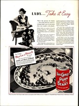 1937 Elegant woman chair Van Camp&#39;s Pork &amp; Beans vintage photo print ad e2 - £20.02 GBP