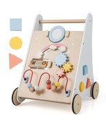 Wooden Baby Walker Baby Activity Center with Mirror Shape Sorter for 1+ ... - £65.29 GBP