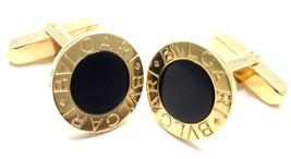 Authenticity Guarantee 
Authentic! Bulgari Bvlgari 18k Yellow Gold Black Onyx... - £2,325.40 GBP