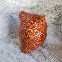 Ceramic Owls, set of 3, Decorative Accents, Fall Decor, orange green brown image 9