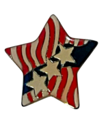 Vtg USA American Flag Star Lapel Pin Patriotic Red White Blue Enamel Metal - $11.00 CAD
