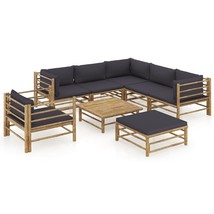 vidaXL Bamboo Modular Lounge Set - Large, Dark Grey, Sturdy & Adjustable - $1,539.34 CAD