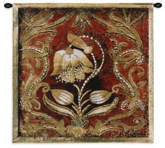 26x26 BEL TESORO I Floral Flower Tapestry Wall Hanging  - $79.20