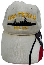 USS Texas BB-35 Battleship RockPoint White Texas Proud Flag Hat Adjustab... - $9.03