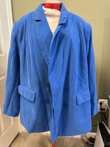 ELOQUII Plus Size 24 Double Breasted Electric Blue Modal Blazer Jacket New! - £37.98 GBP