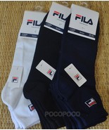 3 Pairs Of Half Socks From Man Woman Unisex Stretch Cotton Fila - £6.37 GBP