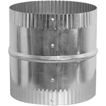 HVAC Duct Pipe Connector, Round, Crimped Ends, Galvanized, 4-In. - $19.41