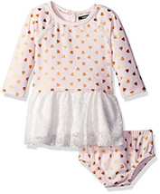 NWT Kensie Baby Girls Pink Gold Heart Print Tutu Dress 18 M Valentine&#39;s Day - £7.16 GBP