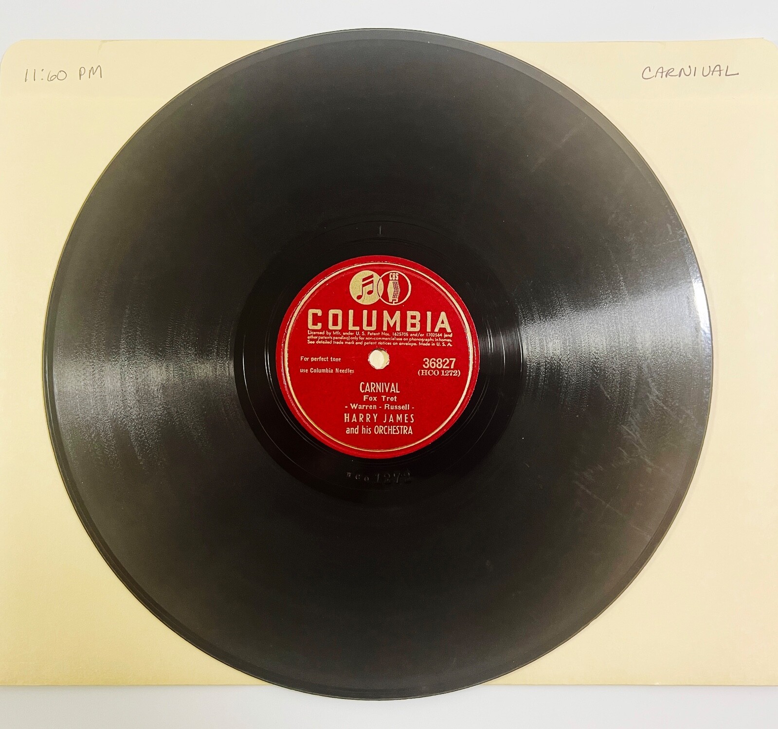 HARRY JAMES  - CARNIVAL~  78 RPM #36827 - $14.84
