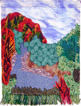 Flowing Brook: Quilted Art Wall Hanging - $295.00