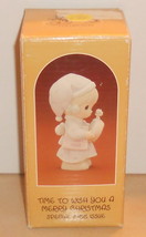1988 Precious Moments Time To Wish You A Merry Christmas #115339 Girl Mouse - $33.81