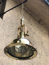 Antique Marine Cargo Smooth Brass PENDANT/CEILING/HANGING Chain Light - $218.79