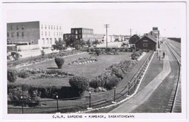 Postcard RPPC Kamsack Saskatchewan CNR Gardens Depot Canadian National Railway - £14.78 GBP