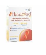 HEMATOPHEROL SR 30 TABLETS IRON FOLIC ACID VITAMIN C COPPER B6 ZINK - £19.27 GBP