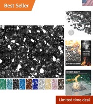 Onyx Black Reflective 10-Pound Tempered Fire Glass for Elegant Fire Feat... - $40.50