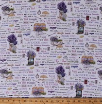 Cotton Kitchen Baking Chef Food Lavender Flower Digital Fabric Print BTY D768.44 - £10.35 GBP