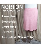 New NORTON MCNAUGHTON linen Blend Sorbet Color Eyelet Detail Lined Skirt... - £17.31 GBP