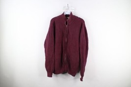 Vtg 90s LL Bean Mens XL Faded Heavyweight Ribbed Knit Full Zip Cardigan Sweater - £46.57 GBP
