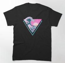 Vaporwave Aesthetic Great Wave Retro Triangle Classic T-Shirt - $20.99