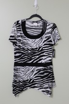 FASHQUE STUDIO SHORT/TRAVEL KNIT DRESS MED BLACK/WHIT SIZE S/P - £3.56 GBP