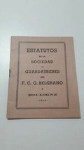 old  collection  Statute Society Guard Trains Belgrano Railway 1956 Arge... - £27.45 GBP