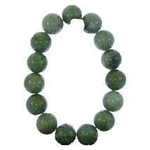 0.5&quot; China Grade A Certified Nature Hisui Jadeite Jade Oil Green Round Beads Ban - £46.15 GBP
